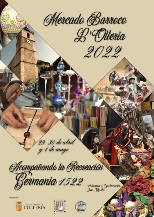 29 de Abril al 01 de Mayo 2022 Mercado barroco en Olleria, Valencia