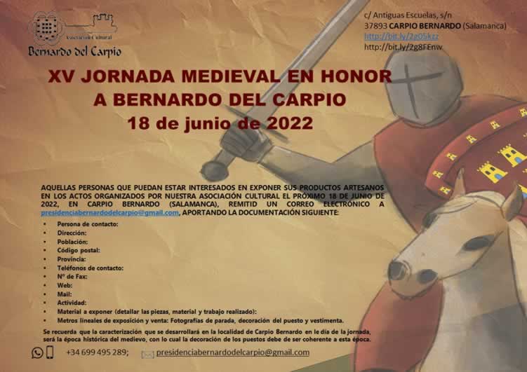 18 de Junio 2022 XV Jornada medieval en Carpio-Bernardo, Salamanca