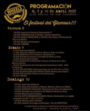 08 al 10 de Abril 2022 Festival - wheels musical fest en Betera, Valencia