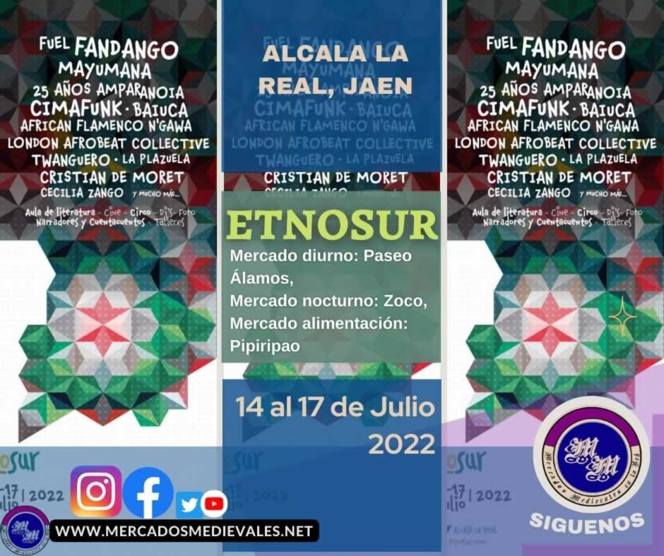 Mercado medieval EtnoSur en Alcala la Real, Jaen 14 al 17 de Julio 2022