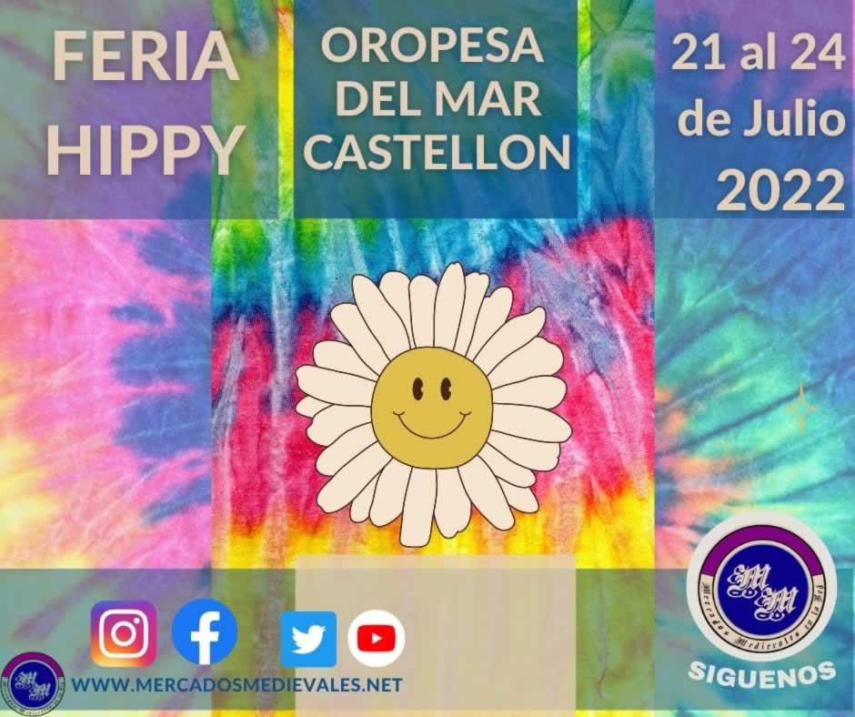 Feria hippy en Oropesa del Mar, Castellon del 21 al 24 de Julio 2022