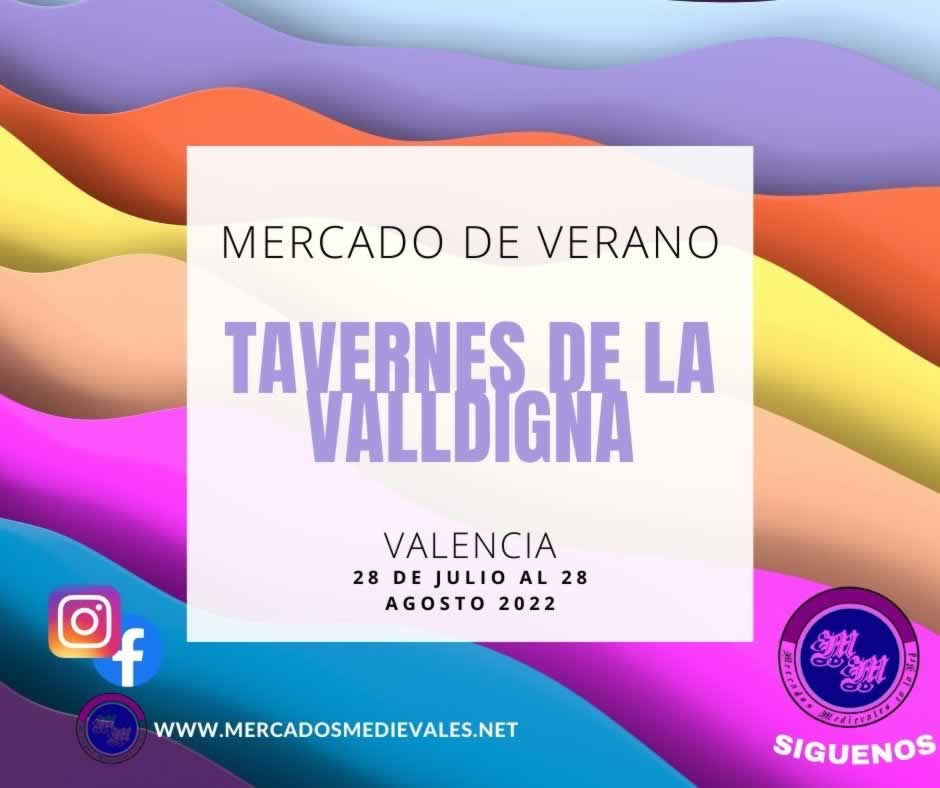 Mercado de verano en Tavernes de la Valldigna, Valencia del 28 de Julio al 8 de Agosto 2022