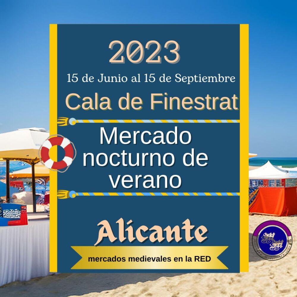 Mercado nocturno en la cala de Finestrat , Alicante 2023