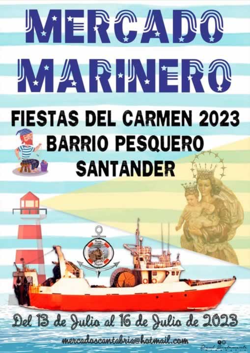 Mercado marinero en el barrio pesquero de Santander, Cantabria 2023